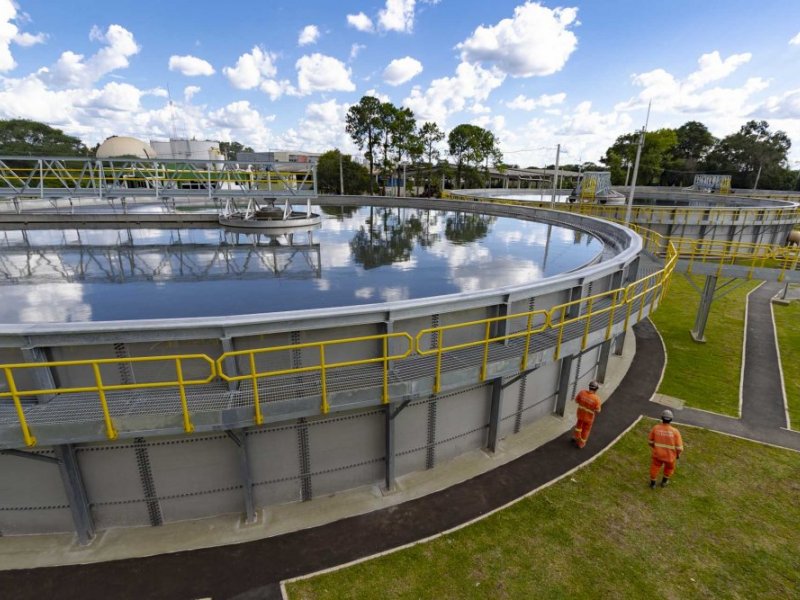 Foto panorâmica de Estação de Tratamento de Esgoto