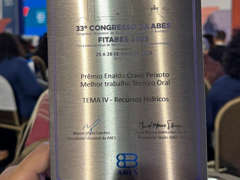 Na categoria Recursos Hídricos, prêmio foi para trabalho com coautoria de Raul Alberto Marcon