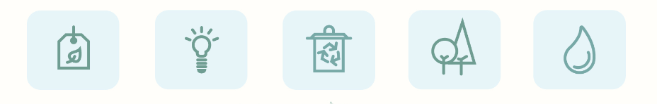 Ícones reciclagem e de cuidados com o meio ambiente