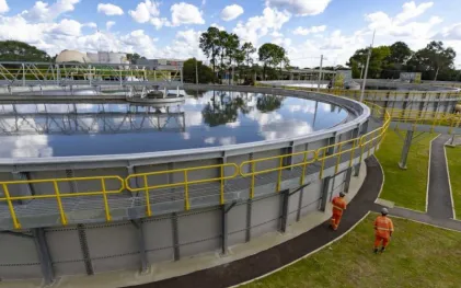 Foto panorâmica de Estação de Tratamento de Esgoto