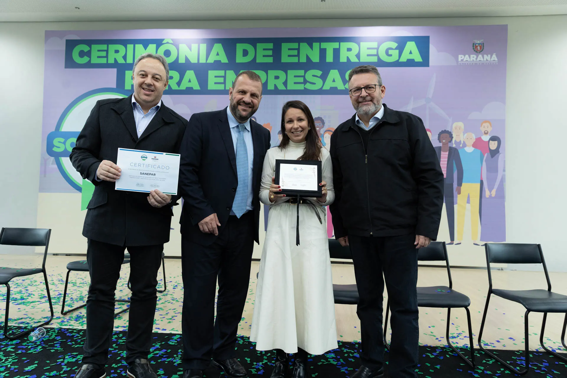 Sanepar recebe menção honrosa do Selo Solidário Paraná por destaque em ações ASG