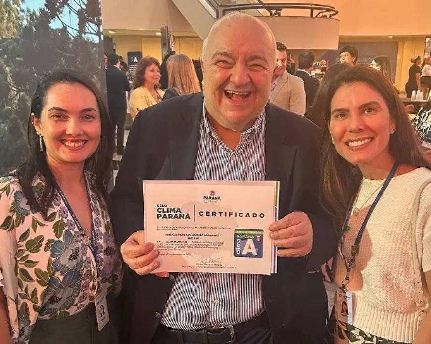 A Sanepar é reconhecida pelo Selo Clima Paraná 2025. 