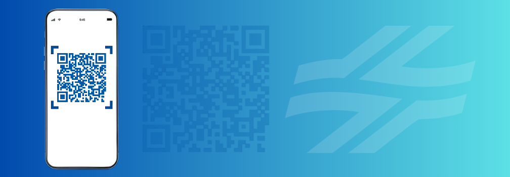 imagem de um aparelho celular com um qrcode no meio 